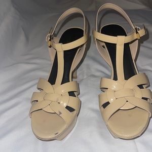 YSL shoes tribute platform high beige 7mm really good condition